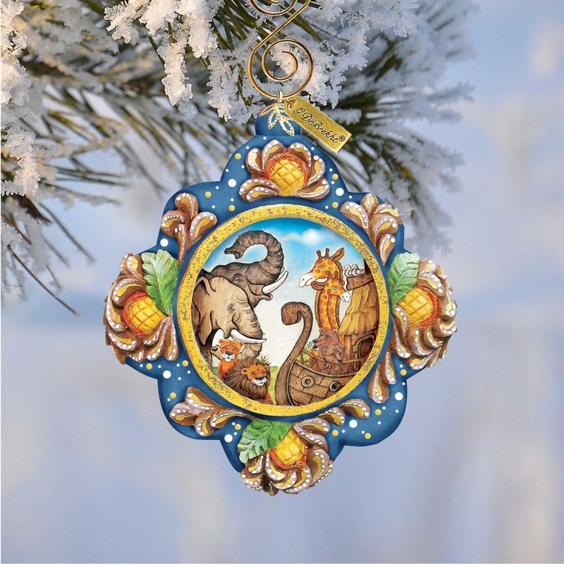 Noah’s Ark Sculpted Hand-Painted Christmas Ornament by G. DeBrekht – Nativity Holiday Decor – 6102517