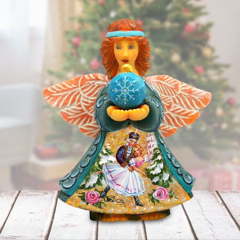 Nutcracker Angel Gift Giver Handcrafted Christmas Figurine – G. DeBrekht – Nativity Holiday Decor – 516654