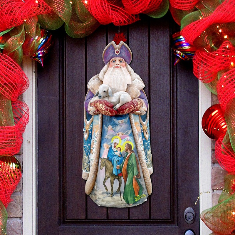 Santa And the Guardian Angels Door Decor by G. DeBrekht – Christmas Decor – 811832H