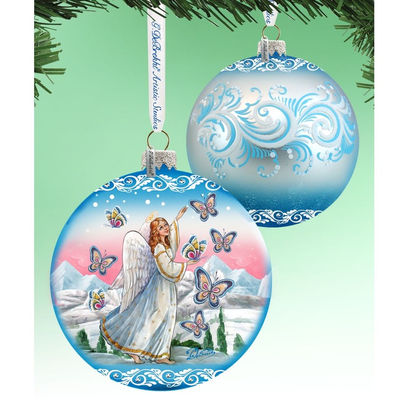 Serenity Angel Glass Ornament Limited Edition by G. DeBrekht – Christmas Decor – 73885