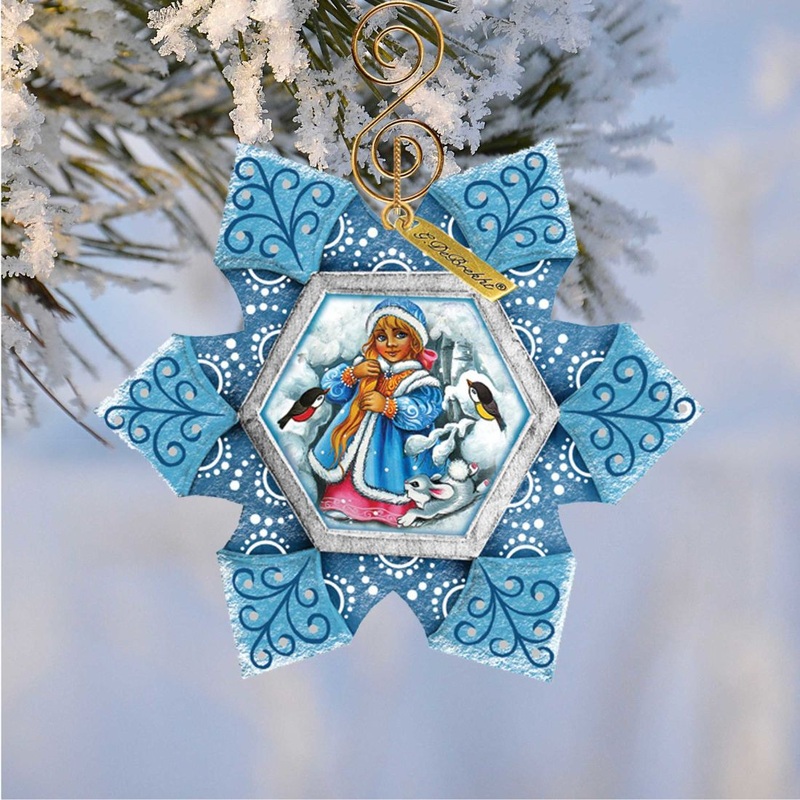 Snow Maiden Sculpted Hand-Painted Christmas Ornament by G. DeBrekht – Christmas Decor – 6102172