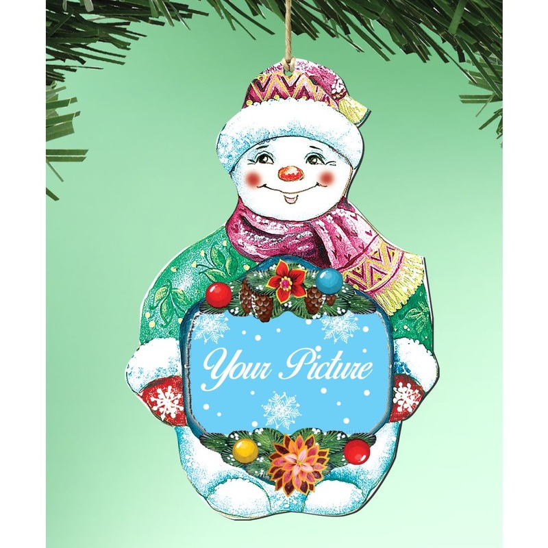 Snowman Christmas Picture Frame Ornaments – Ornament for Photo – Christmas Santa Snowman Decor – 8116010PF