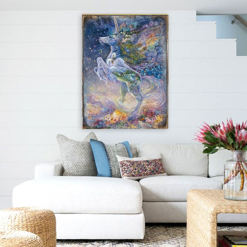 Soul of a Unicorn Fantasy Wooden Wall Art by Josephine Wall – Fantasy Decor – 852128-JW