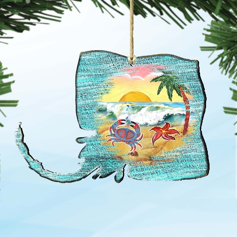 Stingray Wooden Ornaments by G. DeBrekht – Coastal Holiday Decor – 8198530