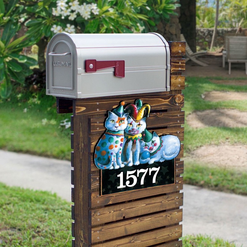 The Cats Performance Personalized House Number Sign by Laura Seeley – Pets Dog and Cats Decor – Handcrafted Wooden Handcrafted Wooden Handcrafted Wooden Address Sign – MA8512072-LS