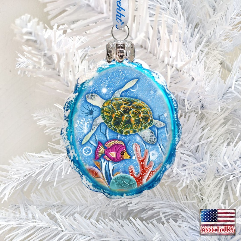 Turtle Mercury Glass Ornament by G. DeBrekht – Coastal Holiday Decor – 775479-2