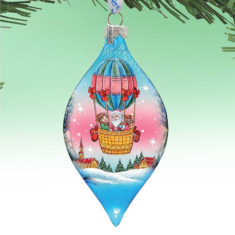 Air Balloon Glass Ornament by G. DeBrekht – Christmas Decor – 74179