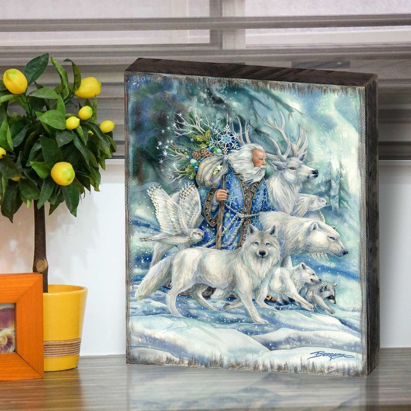 Cool Winds Father Winter Wooden Wall Art by J. Bergsma – Nature Wildlife Decor – 85922862B-JB