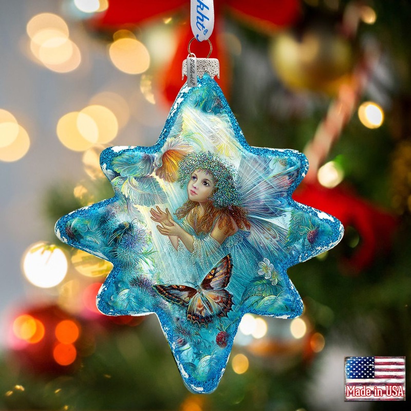 Flower Fairy Glass Ornament by G. DeBrekht – Christmas Decor – 754-084