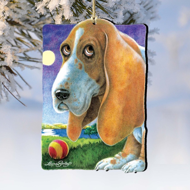 Just Baby Steps to The Bay Wooden Ornaments by Laura Seeley – Pets Dog and Cats Decor – 8511022-LS