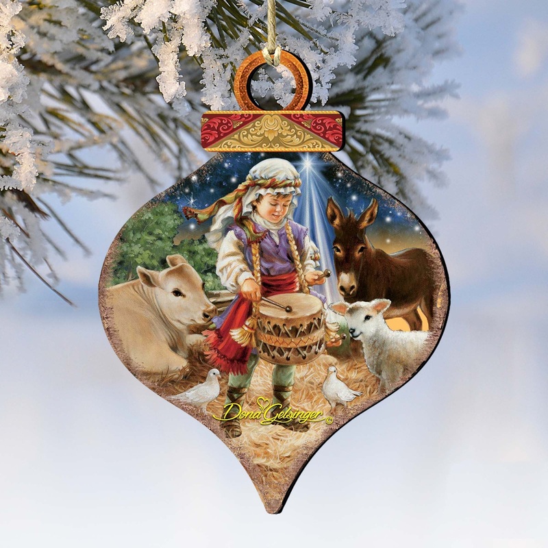 Little Drummer Boy Drop Wooden Ornaments by Gelsinger – Nativity Holiday Decor – 8031151-9720