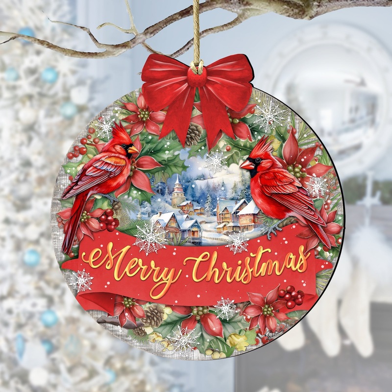 Merry Christmas Wooden Ornaments by G. Debrekht Christmas Decor – 933121