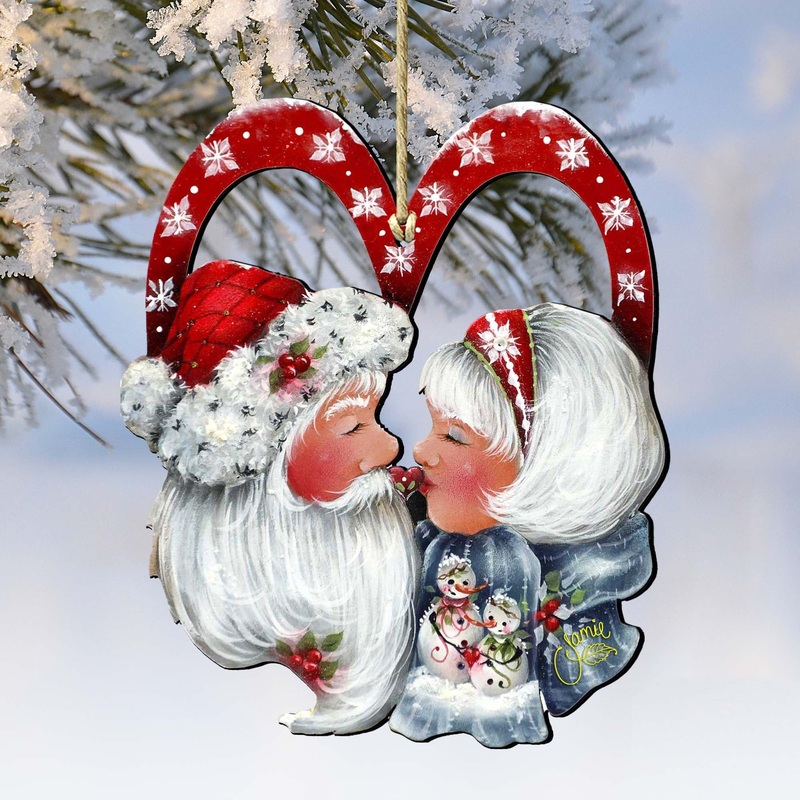 Merry Kissmas! Wooden Ornaments by Jamie Mills-Price – Christmas Decor – 8457514