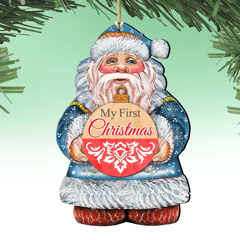 My First Christmas Wooden Ornaments by G. DeBrekht – Christmas Santa Snowman Decor – 8117810-MFC