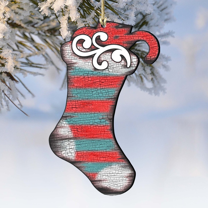 Noel Stocking Wooden Ornaments Christmas by G. DeBrekht – Christmas Decor – 8198802