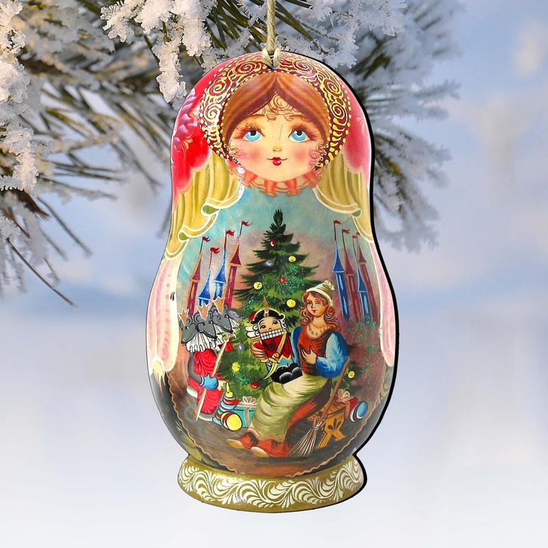 Nutcracker Story Matreshka Wooden Ornaments by G. DeBrekht – Christmas Decor – 8115762