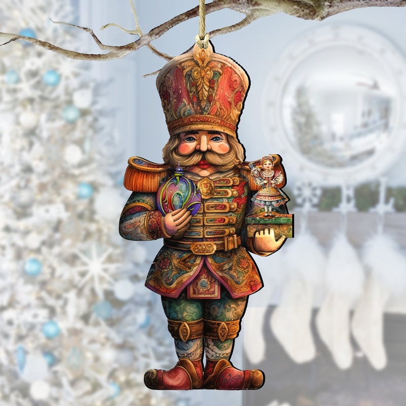 Nutcracker with Clara Wooden Ornaments by G. Debrekht Christmas Decor – 8611059
