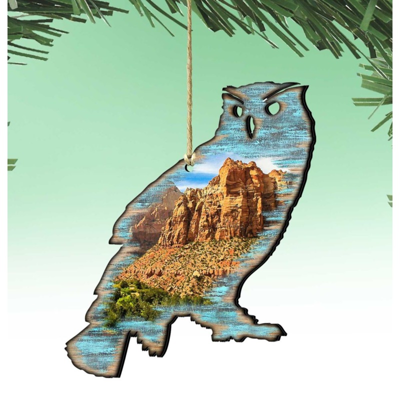 Owl Wooden Ornaments by Nature Wonders – Wildlife Holiday Decor – 8198161