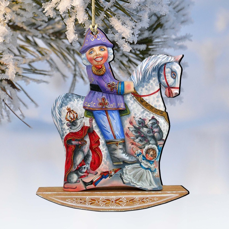 Rocking Nutcracker Wooden Ornaments by G. DeBrekht – Christmas Decor – 8124121