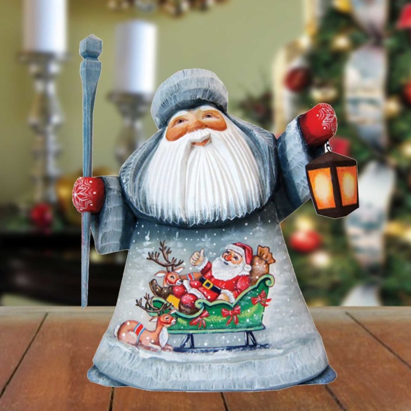 Santa With Kids Hand-Painted WOODCARVED Masterpiece by G. DeBrekht – Christmas Decor – 8215681