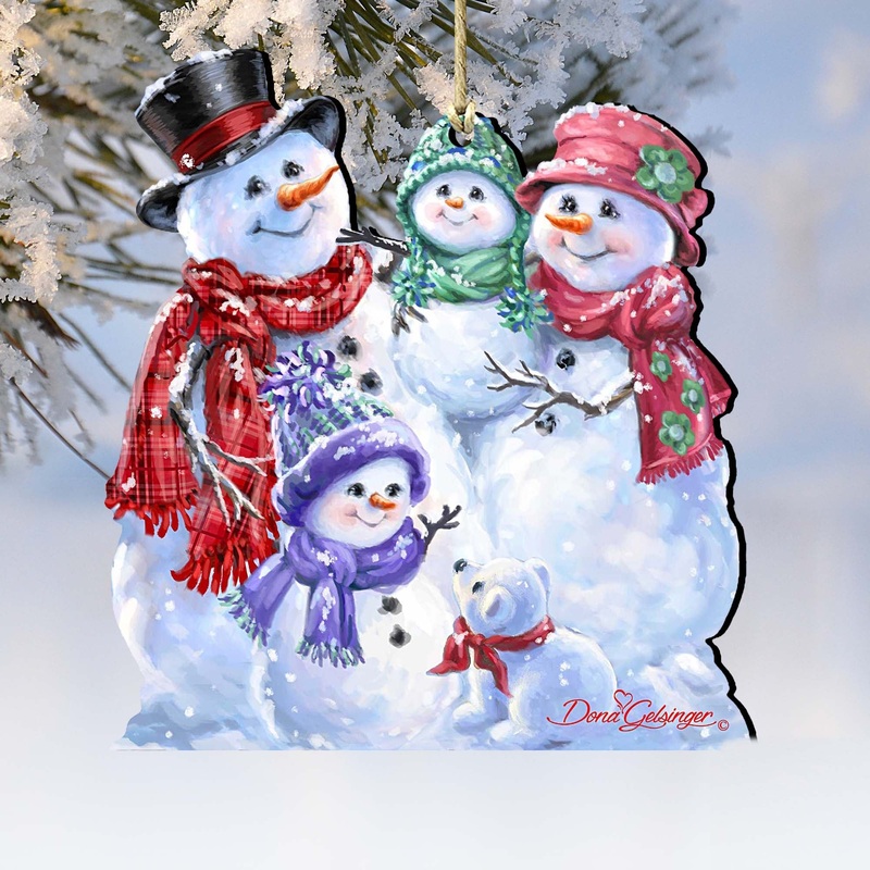 Snowflake Family Wooden Ornaments by Gelsinger – Nativity Holiday Decor – 8161018-1540