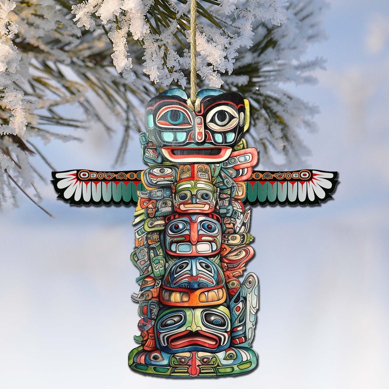 Spiritual Totem Pole Wooden Ornaments by  – Wildlife Holiday Dcor – 8710117-3