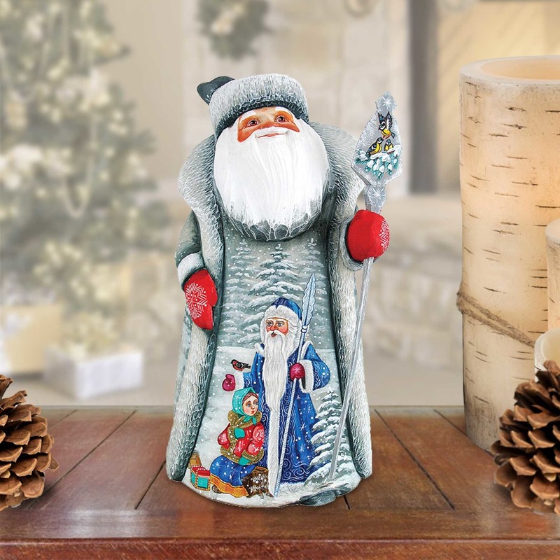 Time with Santa Hand-Painted WOODCARVED Masterpiece by G. DeBrekht – Christmas Decor – 2821458 *** PRE-ORDER – Handmade Just for You! ***