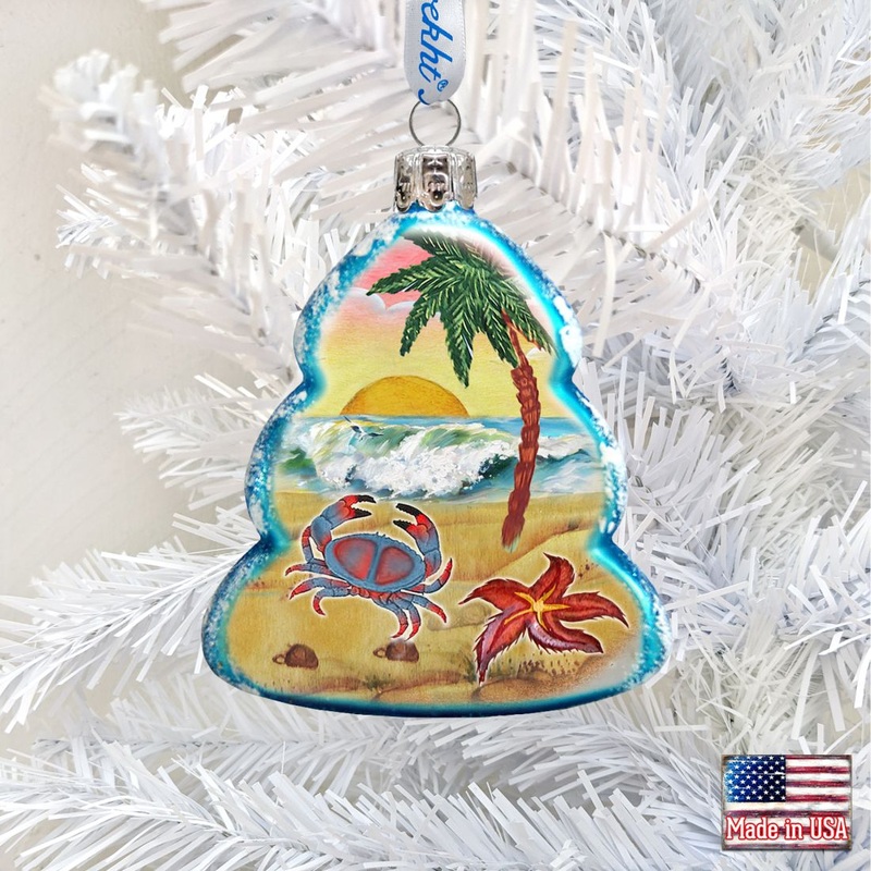Tree Crab Mercury Glass Ornament by G. DeBrekht – Coastal Holiday Decor – 776277