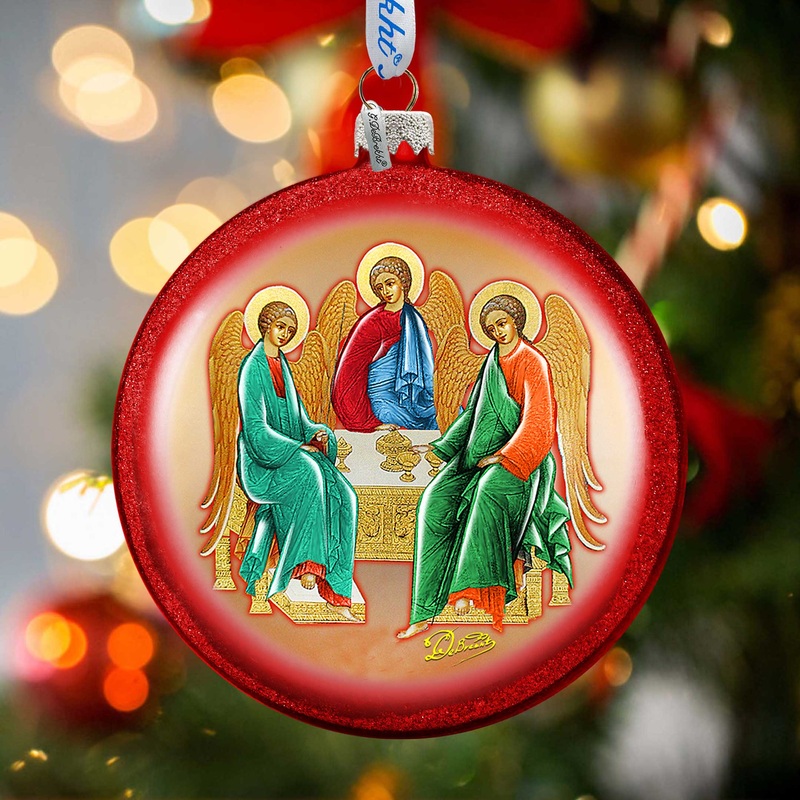 Trinity Glass Ornament by G. DeBrekht – Nativity Holiday Decor – 744-019