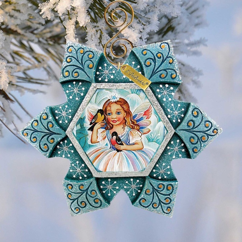 Fairy Snowflake Sculpted Hand-Painted Christmas Ornament by G. DeBrekht – Christmas Decor – 6102193