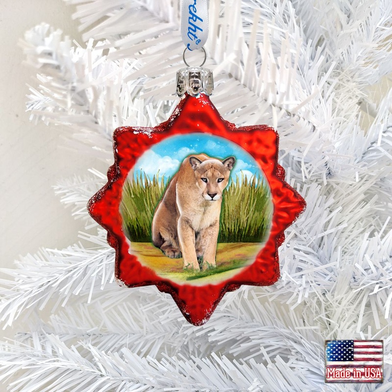 Lion Safari Mercury Glass Ornament by G. DeBrekht – Wildlife Holiday Decor – 771044
