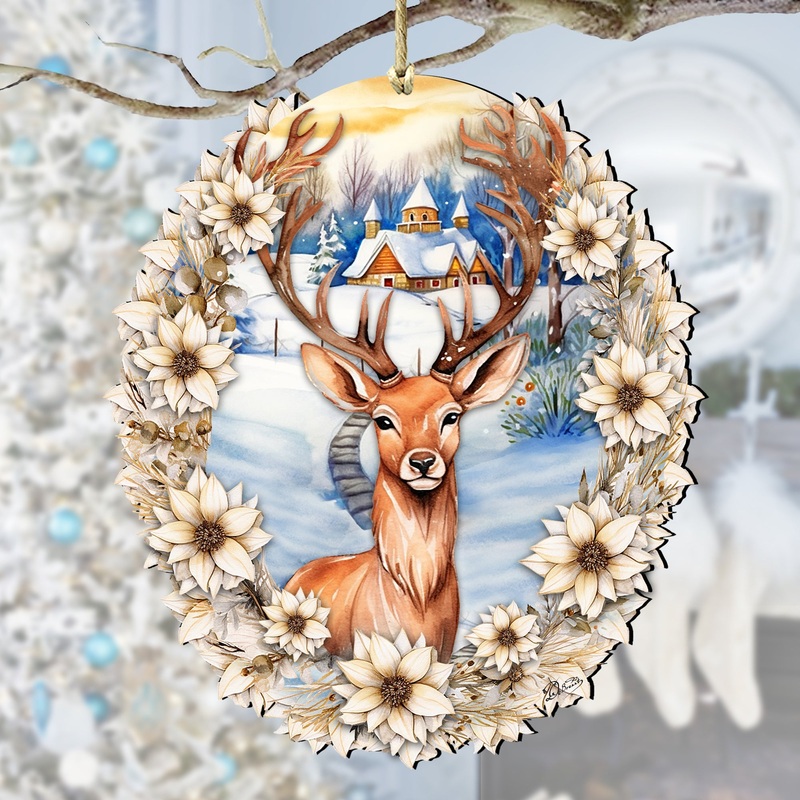 Majestic Forest Deer Wooden Ornaments by G. Debrekht Christmas Decor – 8611065