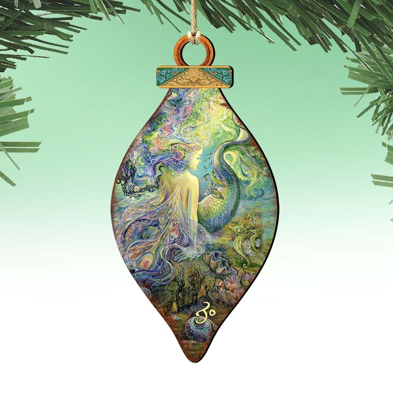 Mer Fairy Wooden Ornaments by Josephine Wall – Christmas Decor – 845624-JW