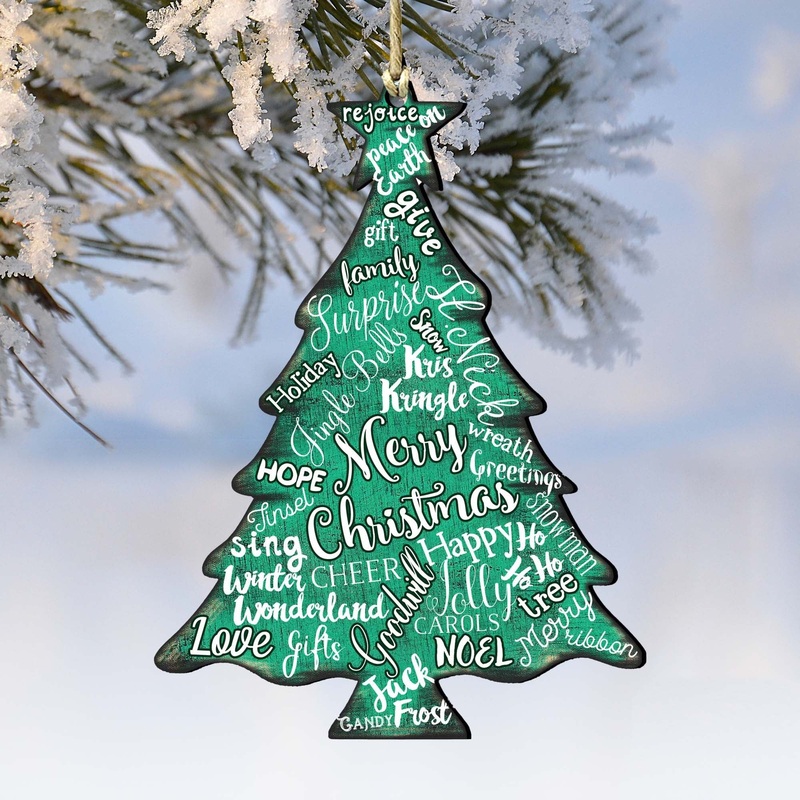Merry Christmas Tree Ornament by Nature Wonders – Christmas Decor – 81988122