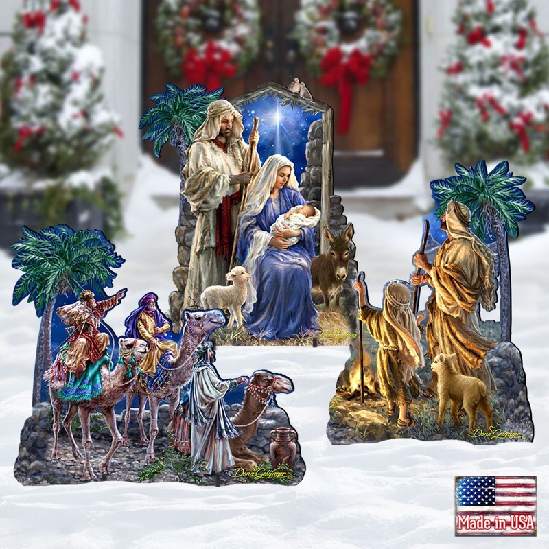 Miracle Outdoor Nativity Set  by D. Gelsinger – Nativity Holiday Dcor – 8461041F-S3-1201