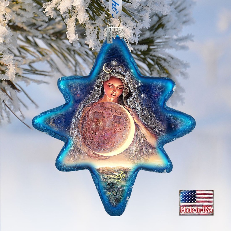 Moon Goddess Glass Ornament by Josephine Wall – Christmas Decor – 755-406-JW