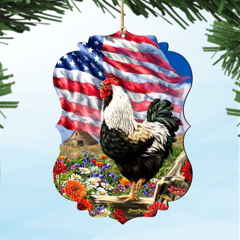 Morning in America Wooden Ornaments by Gelsinger – American Patriotic Decor – 8467104-DG