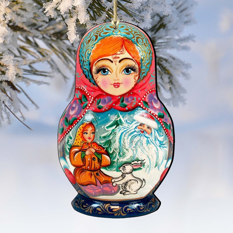 Morozko Nesting Doll Wooden Ornaments by G. DeBrekht – Christmas Decor – 8115951