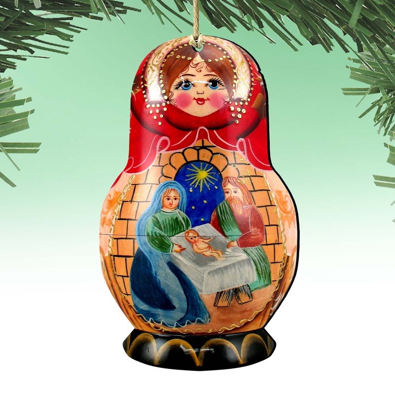 Nativity Nesting Doll Wooden Ornaments by G. DeBrekht – Christmas Decor – 8110710