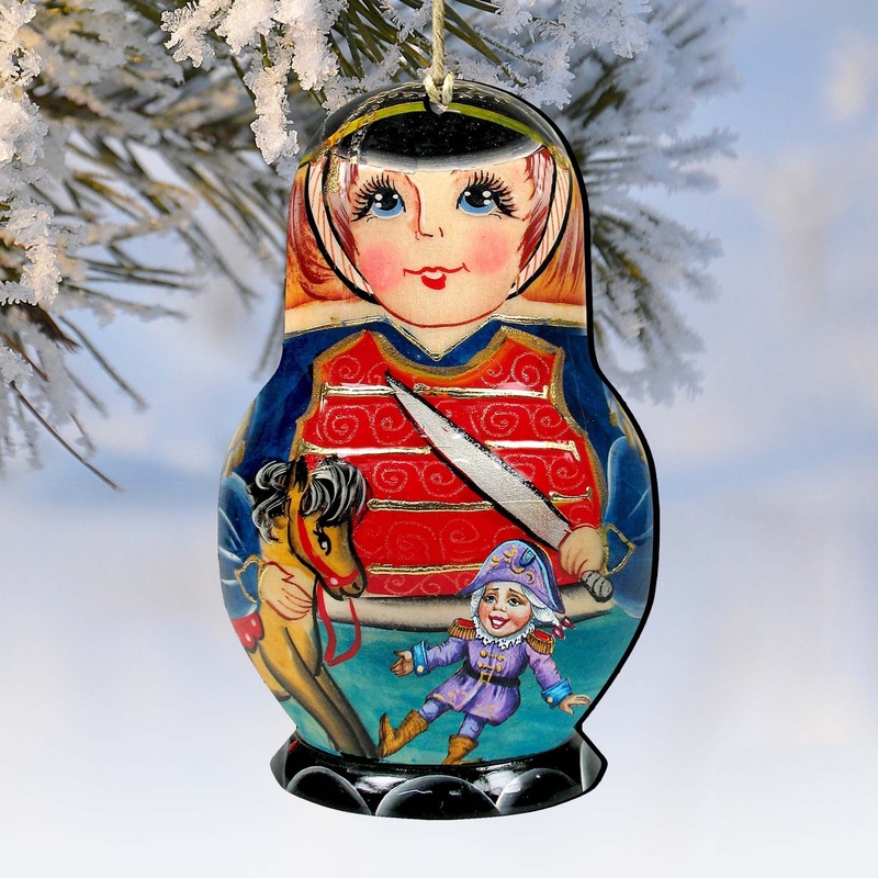 Nutcracker Nesting Doll Wooden Ornaments by G. DeBrekht – Christmas Decor – 8115151