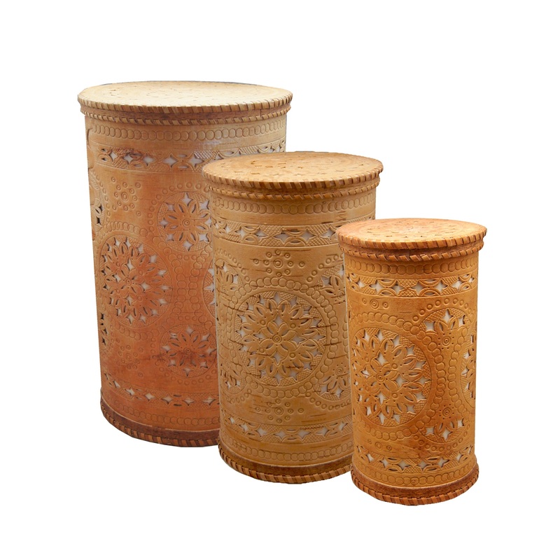 One-of-a-Kind Birch Bark Tree Wooden Boxes Set of 3 by , Unique Home Decoration Beautiful Gift Rare Find Handmade Collectible, Unique Hand Carved Gift