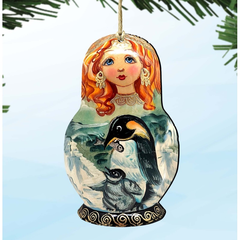 Penguin Matreshka Wooden Ornaments by G. DeBrekht – Christmas Decor – 8113811