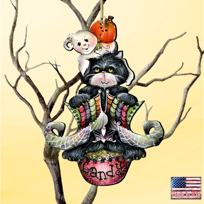 Spoooooky Boos! Wooden Ornaments by Jamie Mills-Price – Thanksgiving Halloween Decor – 8457409