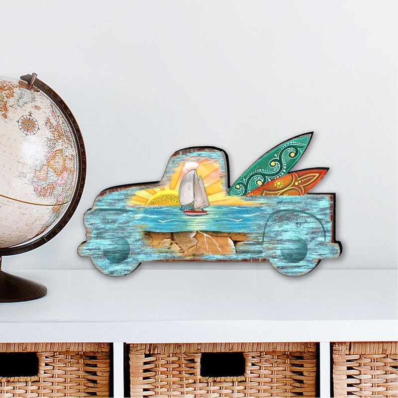 Surfer Truck Coastal Outdoor Decor Large Ornament by G. DeBrekht – Coastal Holiday Decor – 8198554M