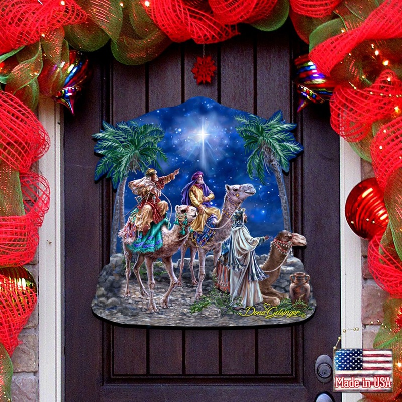 The Magic of Three Kings Nativity Door Decor by D. Gelsinger – Nativity Holiday Decor – 8161026H-1810