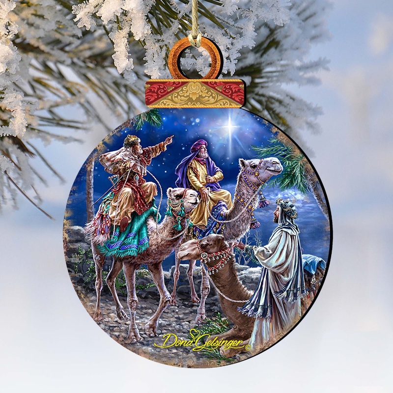 The Magic Wrap Wooden Ornaments by Gelsinger – Nativity Holiday Decor – 8021124-1810