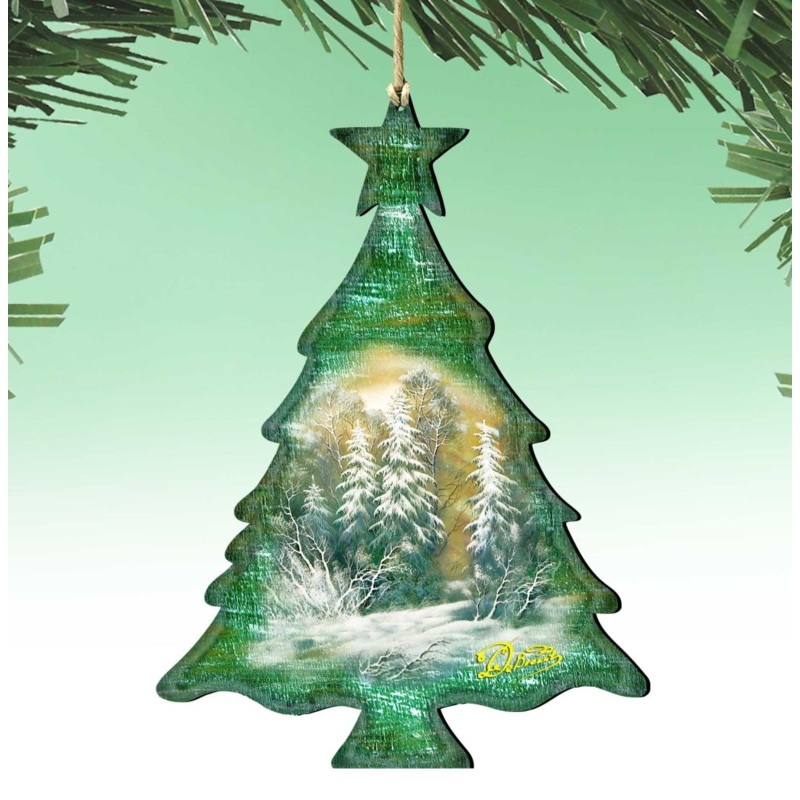 Woodsy Tree Wooden Ornaments by G. DeBrekht – Christmas Decor – 81988123