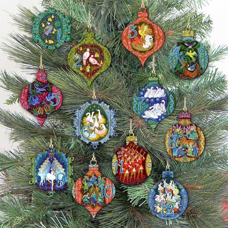 12 Days of Christmas Wooden Ornament Set of 12 by  – Christmas Decor