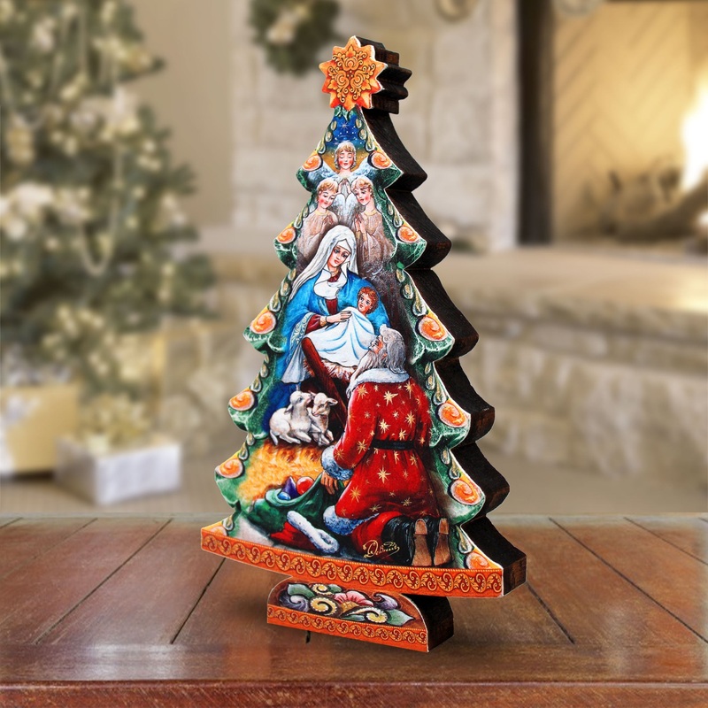 Adoration Decorated Tabletop Tree by  – Nativity Holiday Decor – 69951