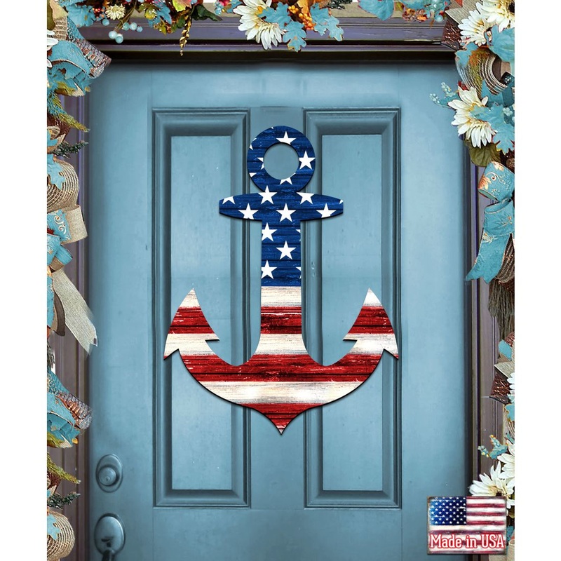 American Anchor Holiday Door Decor – American Christmas Decor – 8198913H